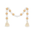 38" White And Natural Wood And Fabric Hand Painted Decorative Tassel