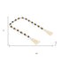 36" Blue Natural And White Wood Hand Painted Decorative Tassel