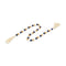 36" Blue Natural And White Wood Hand Painted Decorative Tassel