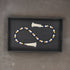 36" Blue Natural And White Wood Hand Painted Decorative Tassel