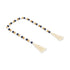 36" Blue Natural And White Wood Hand Painted Decorative Tassel