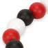 40" Black Red And White Wood Hand Painted Decorative Tassel