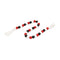 40" Black Red And White Wood Hand Painted Decorative Tassel