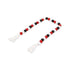 40" Black Red And White Wood Hand Painted Decorative Tassel