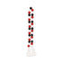 40" Black Red And White Wood Hand Painted Decorative Tassel