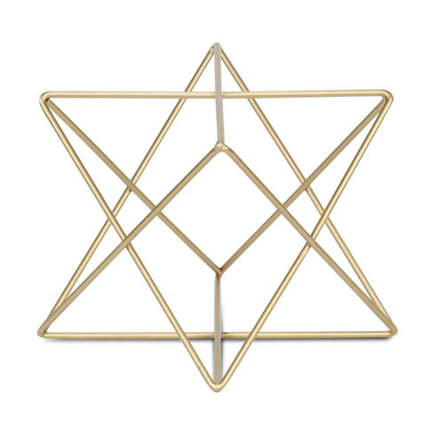 7" Gold Metal Open Geometric Tabletop Sculpture