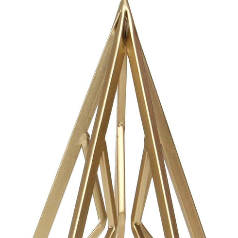 14" Gold Metal Open Geometric Tabletop Sculpture