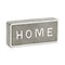 4" Gray And White Metal Home Hand Painted Tabletop Sign