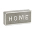 4" Gray And White Metal Home Hand Painted Tabletop Sign