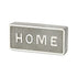 4" Gray And White Metal Home Hand Painted Tabletop Sign