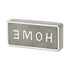 4" Gray And White Metal Home Hand Painted Tabletop Sign