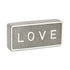 4" Gray And White Galvanized Metal Love Hand Painted Tabletop Sign