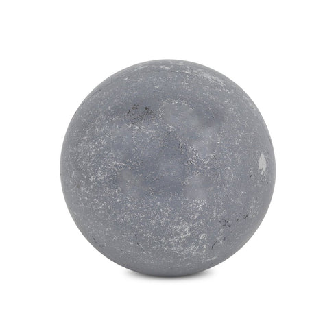 6" Silver Paper Mache Hand Painted Orb Decorative Orb