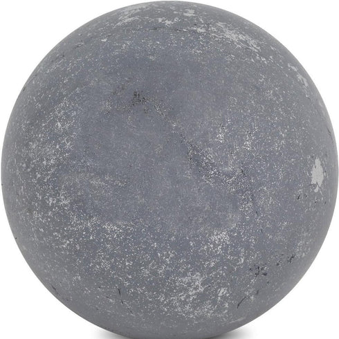 6" Silver Paper Mache Hand Painted Orb Decorative Orb