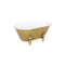 12" Gold And White Metal Hand Painted Decorative Tub