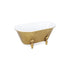 12" Gold And White Metal Hand Painted Decorative Tub