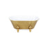 12" Gold And White Metal Hand Painted Decorative Tub