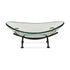 17" Clear And Black Glass And Metal Oval Decorative Bowl With Stand