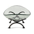 17" Clear And Black Glass And Metal Oval Decorative Bowl With Stand