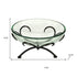 13" Clear And Black Glass And Metal Round Decorative Bowl With Stand