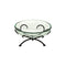 13" Clear And Black Glass And Metal Round Decorative Bowl With Stand