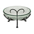 13" Clear And Black Glass And Metal Round Decorative Bowl With Stand