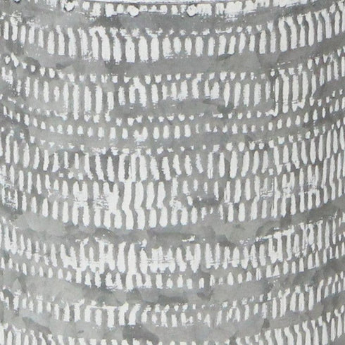 10" Gray Galvanized Metal Geometric Patterned Jug Vase