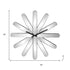 26" Silver Mirrored Glass Silent Analog Starburst Wall Clock