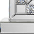16" Silver And White Faux Crystal And Mirrored Glass Table Clock