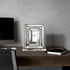 16" Silver And White Faux Crystal And Mirrored Glass Table Clock