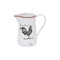 8" Black And White Metal Farm Fresh Chicken Decorative Jug