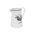 8" Black And White Metal Farm Fresh Chicken Decorative Jug