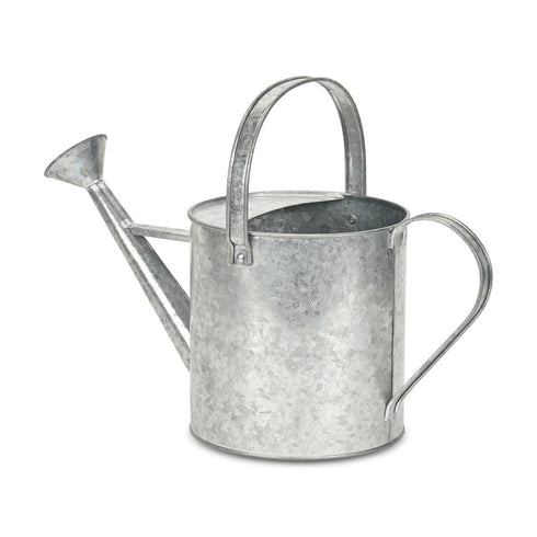 9" Gray Galvanized Metal Decorative Watering Can