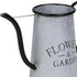 10" Black And Gray Galvanized Metal Flowers And Garden Decorative Watering Can