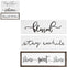 24" X 9" White And Black "Bless", "Stay A While", "Home Sweet Home" Wood Wall Decor