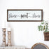 24" X 9" White And Black "Bless", "Stay A While", "Home Sweet Home" Wood Wall Decor