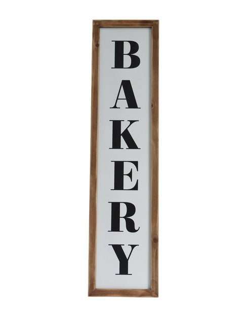 11" X 26" Black Brown And White Reversible Kitchen Wood Hanging Wall Decor