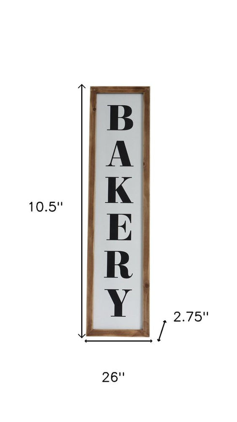 11" X 26" Black Brown And White Reversible Kitchen Wood Hanging Wall Decor