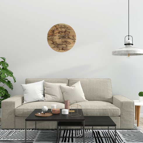 18" X 18" Black And Brown Wood Hanging Wall Decor
