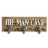 12" X 27" Natural Silver And White Man Cave Metal And Wood Wall Decor With Hooks