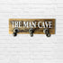 12" X 27" Natural Silver And White Man Cave Metal And Wood Wall Decor With Hooks