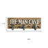 12" X 27" Natural Silver And White Man Cave Metal And Wood Wall Decor With Hooks