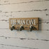 12" X 27" Natural Silver And White Man Cave Metal And Wood Wall Decor With Hooks