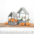 Set of Two Gray Galvanized Metal Novelty House Shaped Hanging Planters