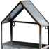 Set of Two Gray Galvanized Metal Novelty House Shaped Hanging Planters