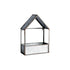Set of Two Gray Galvanized Metal Novelty House Shaped Hanging Planters