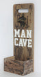 18" Brown Rustic Solid Wood Man Cave Bottle Cap Catcher Wall Decor