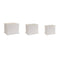 Set of Three White Wood Geometric Rectangular Planter Boxes