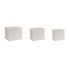 Set of Three White Wood Geometric Rectangular Planter Boxes