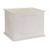 Set of Three White Wood Geometric Rectangular Planter Boxes